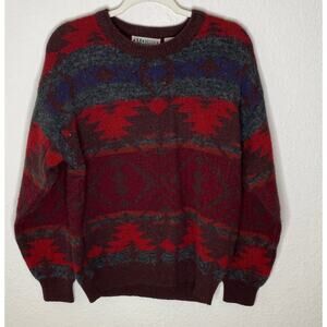 Vintage Grandpa Core Sweater oversized Winter Wool Sweater large cozy warm